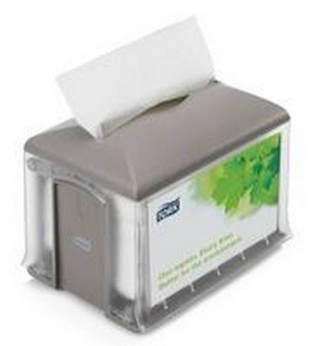 DISPENSADOR GUARDANAPOS INTERFOLHAS DE MESA P/ 200 UNI PL�STICO ABS CINZA TORK