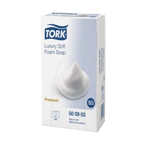 SABONETE PREMIUM ESPUMA LUXURY TRANSPARENTE 4X0,8LT TORK
